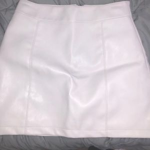 White leather skirt
